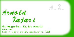arnold kajari business card